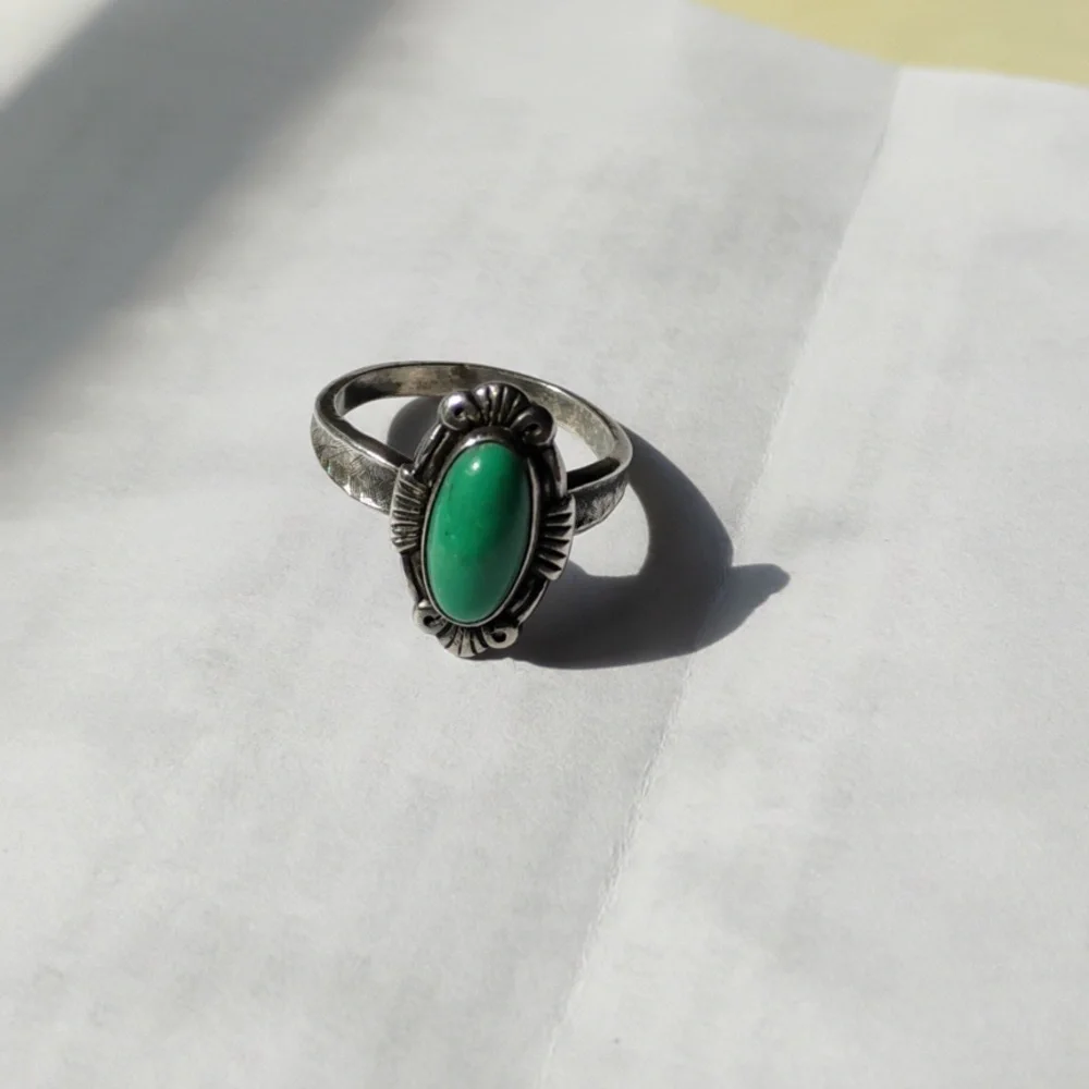 Sterling & Turquoise Silver 925 Band Size 6.6 - Picture 7 of 7